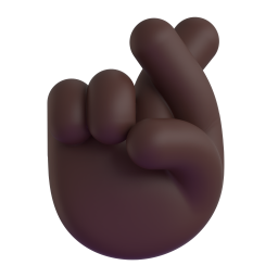Hand With Index And Middle Fingers Crossed: dark skin tone