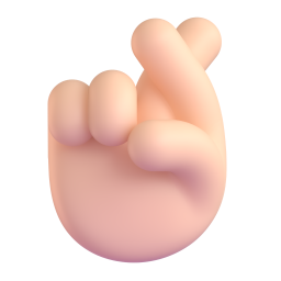 Hand With Index And Middle Fingers Crossed: light skin tone