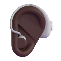 Ear With Hearing Aid: dark skin tone