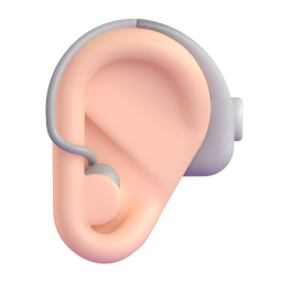 Ear With Hearing Aid: light skin tone