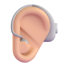 Ear With Hearing Aid: medium-light skin tone