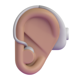 Ear With Hearing Aid: medium skin tone