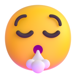 FACE EXHALING 3D Emoji - High Quality 3D Rendered Emoji FACE EXHALING 3D Emoji - High Quality 3D Rendered Emoji