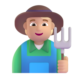 Farmer: medium-light skin tone