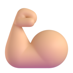Flexed Biceps: medium-light skin tone