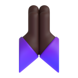 Person With Folded Hands: dark skin tone