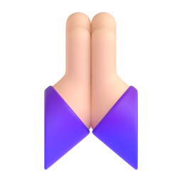 Person With Folded Hands: light skin tone