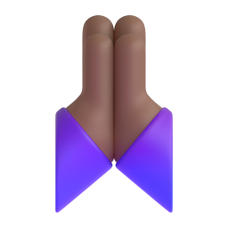 Person With Folded Hands: medium-dark skin tone