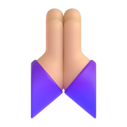 Person With Folded Hands: medium-light skin tone
