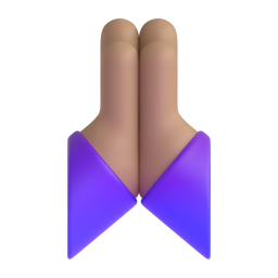 Person With Folded Hands: medium skin tone