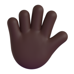 Hand With Fingers Splayed: dark skin tone