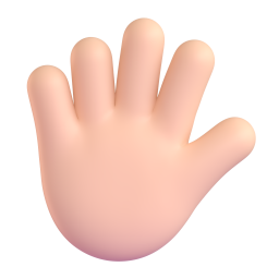 Hand With Fingers Splayed: light skin tone