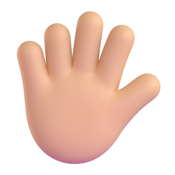 Hand With Fingers Splayed: medium-light skin tone