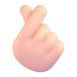 Hand With Index Finger And Thumb Crossed: light skin tone