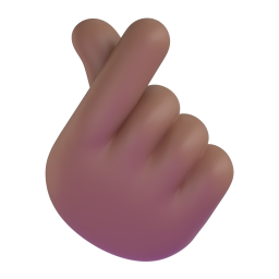Hand With Index Finger And Thumb Crossed: medium-dark skin tone