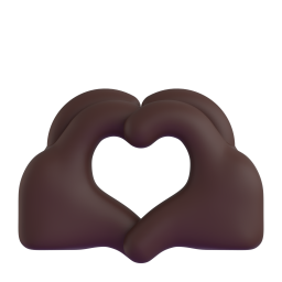 Heart Hands: dark skin tone
