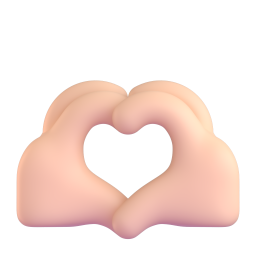 Heart Hands: light skin tone
