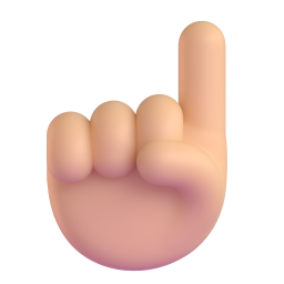 White Up Pointing Index: medium-light skin tone