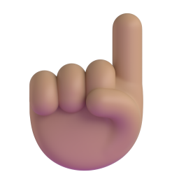 White Up Pointing Index: medium skin tone