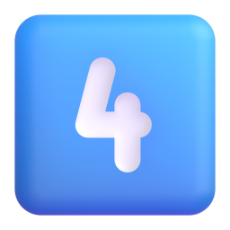 KEYCAP 4 3D Emoji - High Quality 3D Rendered Emoji KEYCAP 4 3D Emoji - High Quality 3D Rendered Emoji