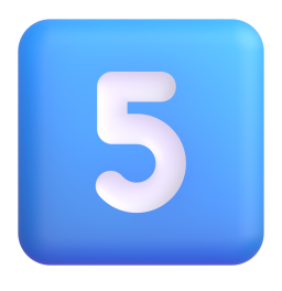 KEYCAP 5 3D Emoji - High Quality 3D Rendered Emoji KEYCAP 5 3D Emoji - High Quality 3D Rendered Emoji