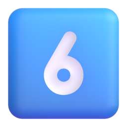 KEYCAP 6 3D Emoji - High Quality 3D Rendered Emoji KEYCAP 6 3D Emoji - High Quality 3D Rendered Emoji