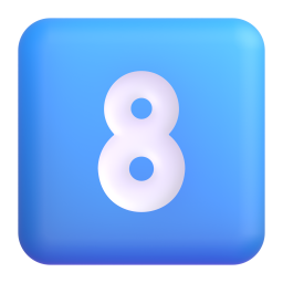 KEYCAP 8 3D Emoji - High Quality 3D Rendered Emoji KEYCAP 8 3D Emoji - High Quality 3D Rendered Emoji