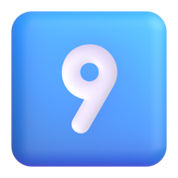 KEYCAP 9 3D Emoji - High Quality 3D Rendered Emoji KEYCAP 9 3D Emoji - High Quality 3D Rendered Emoji