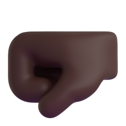 Left-Facing Fist: dark skin tone