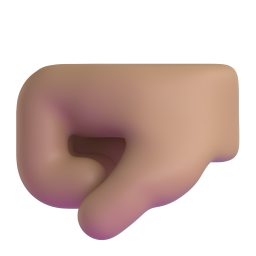 Left-Facing Fist: medium skin tone