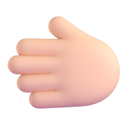 Leftwards Hand: light skin tone