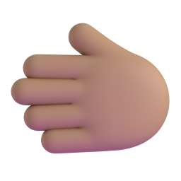 Leftwards Hand: medium skin tone