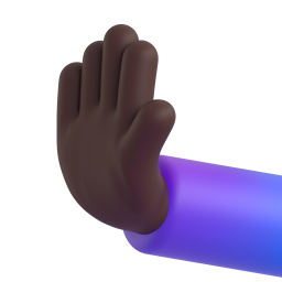 Leftwards Pushing Hand: dark skin tone