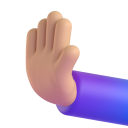 Leftwards Pushing Hand: medium-light skin tone