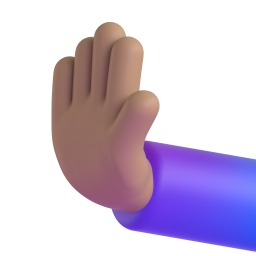 Leftwards Pushing Hand: medium skin tone