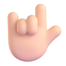 I Love You Hand Sign: light skin tone