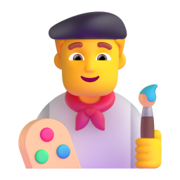 MAN ARTIST 3D Emoji - High Quality 3D Rendered Emoji MAN ARTIST 3D Emoji - High Quality 3D Rendered Emoji
