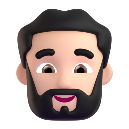 Man: Beard: light skin tone