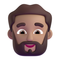 Man: Beard: medium skin tone