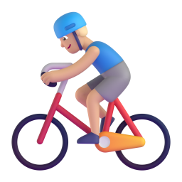 Man Biking: medium-light skin tone