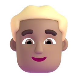 Man: Blond Hair: medium skin tone