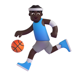 Man Bouncing Ball: dark skin tone