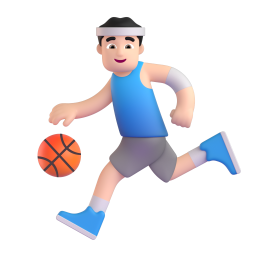 Man Bouncing Ball: light skin tone