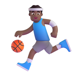 Man Bouncing Ball: medium-dark skin tone