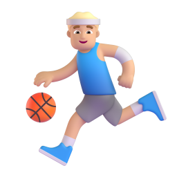Man Bouncing Ball: medium-light skin tone