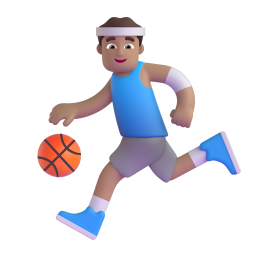 Man Bouncing Ball: medium skin tone