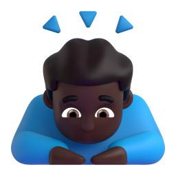 Man Bowing: dark skin tone