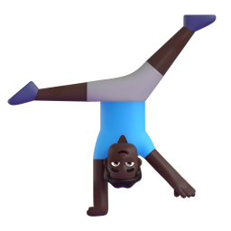 Man Cartwheeling: dark skin tone