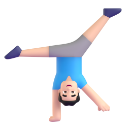 Man Cartwheeling: light skin tone