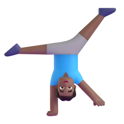 Man Cartwheeling: medium-dark skin tone